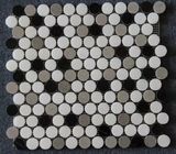 Weißer schwarzer Penny-graue Mosaikfußboden-Fliesen, verschiedene Muster-Steinziegelstein-Mosaik-Fliesen
