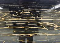 Gold adert schwarzes Marmorvollenden der küchen-Bodenfliese-polierten Oberfläche
