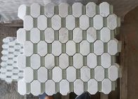Mosic Fliese 10mm des weißen Marmorhexagons Stärke für Badezimmer/Küche