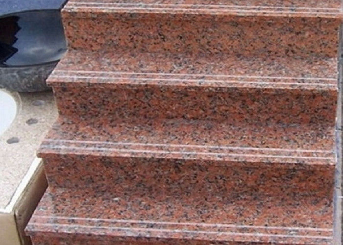 Rote gerade Granit-Trittstufen für Innenschritt im Freien beenden optionales