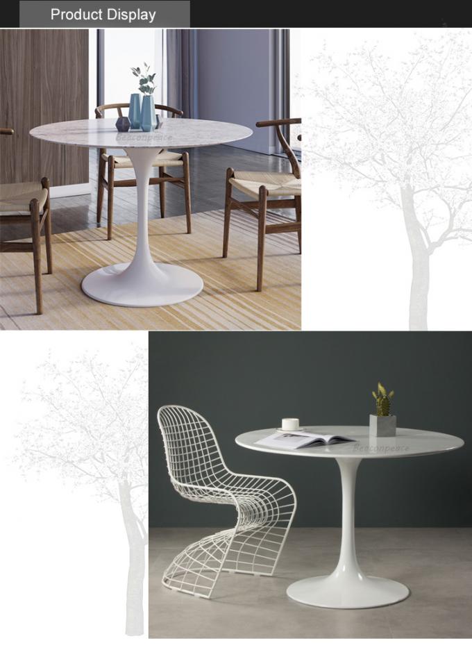 Weiße Marmorplatte-Speisetisch mit Metallfuß für Wohnzimmer